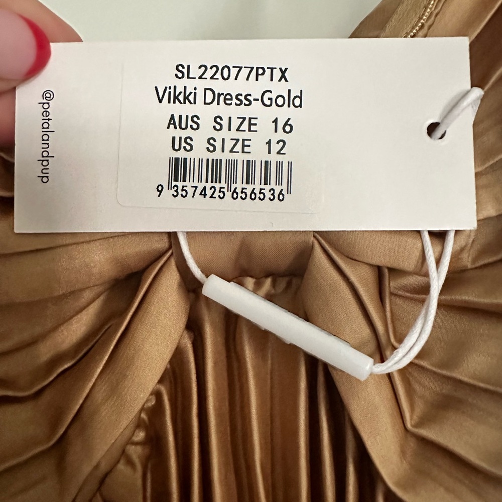 Petal and Pup Gold Dress
